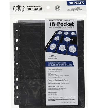 Card Pages: Ultimate Guard - 18-Pocket Pages Mini-US [x10], Black 