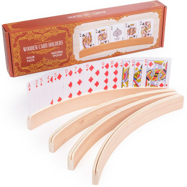 Accessories Board Games: Generic - Wooden Card Holders (4-Pack)