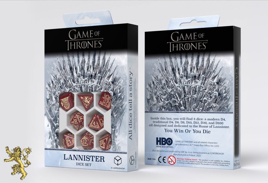 Dice: Q-Workshop - Game of Thrones - Lannister Poly(x8)
