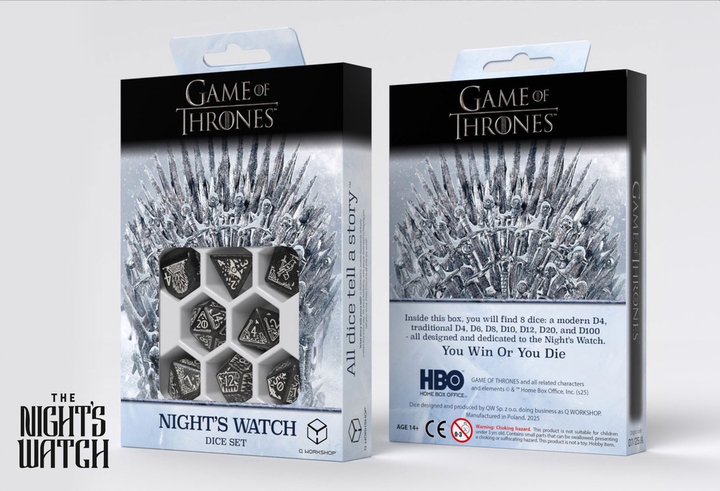 Dice: Q-Workshop - Game of Thrones - Night's Watch Poly(x8)
