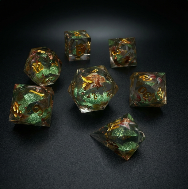 Dice: FeniksForge - Maple Leaf Liquid Core Resin Poly (x7)