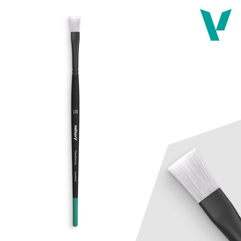 B09003 Vallejo Weathering Flat Synthetic Brush Large (8)
