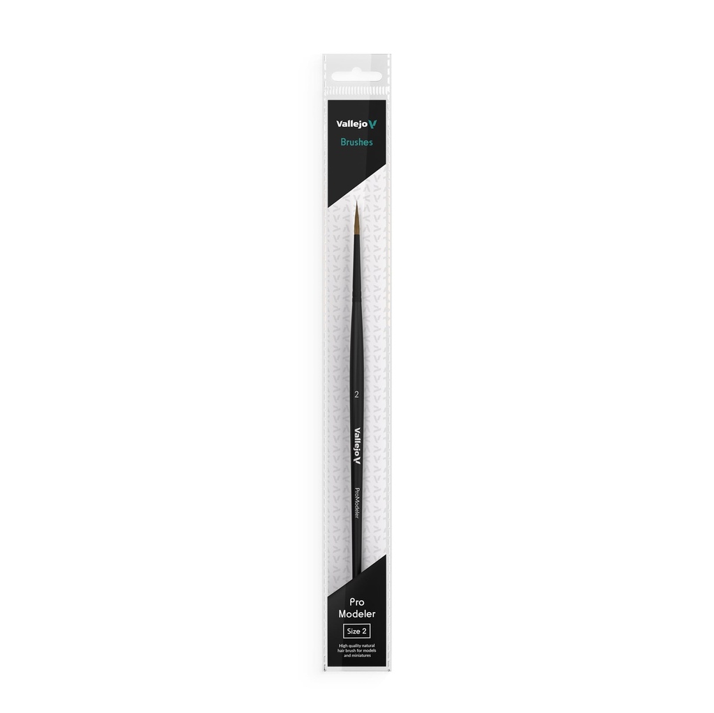 B01002 Vallejo Natural Hair Round Brush No. 2