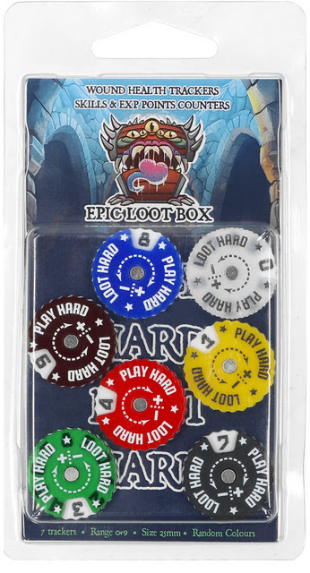 Accessories Board Games: Epic Loot Box - Trackers - 25mm, Range 0-9 (x7)