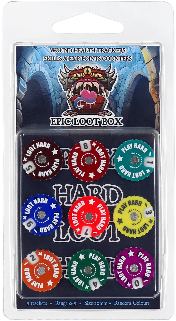 Accessories Board Games: Epic Loot Box - Trackers - 20mm, Range 0-9 (x9)
