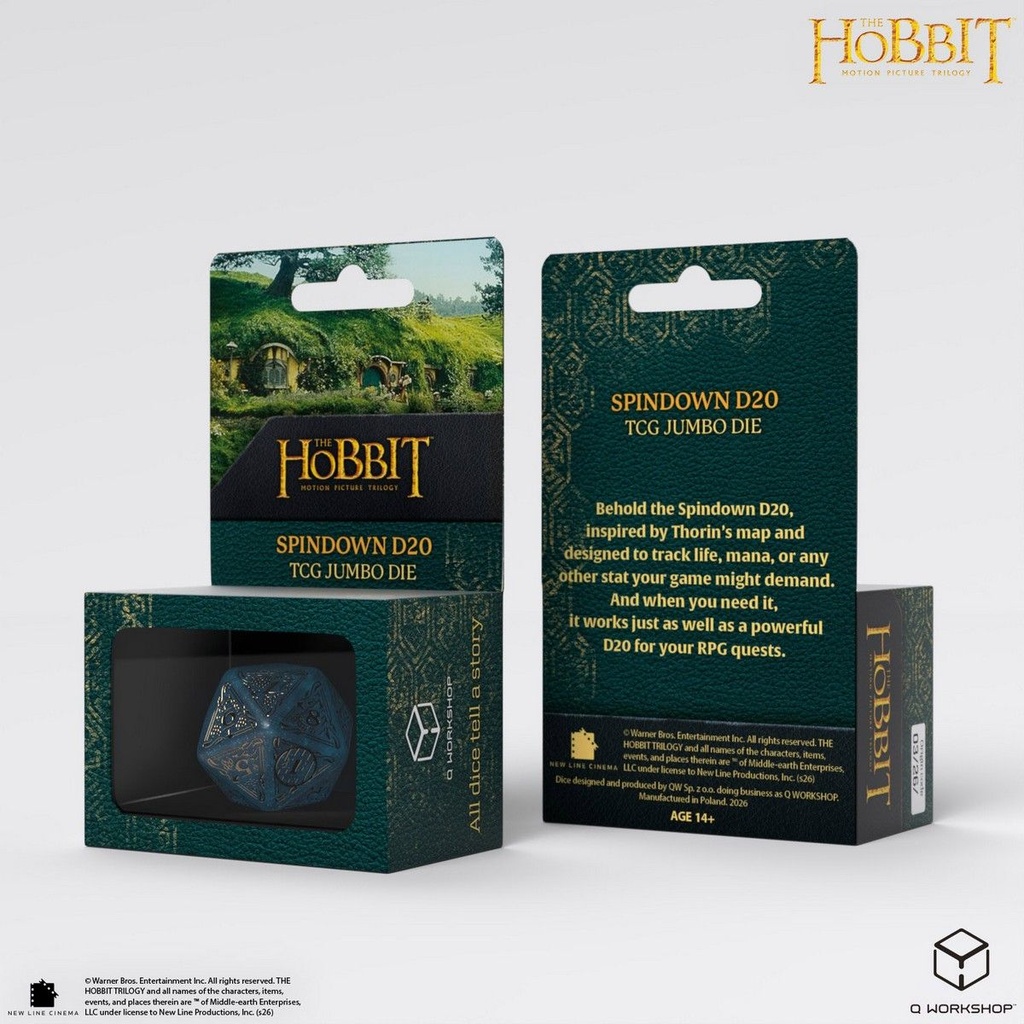 Dice: Q-Workshop - The Hobbit - Spindown D20 TCG Jumbo Die - Aether