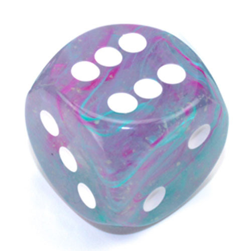 Dice: Chessex - Nebula, Luminary - 30mm D6 - Wisteria/White