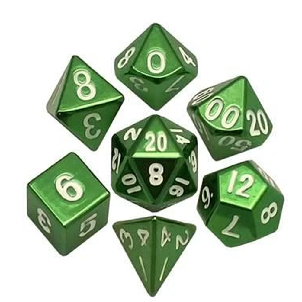 Dice: MET - Metal - Poly Set, Green 