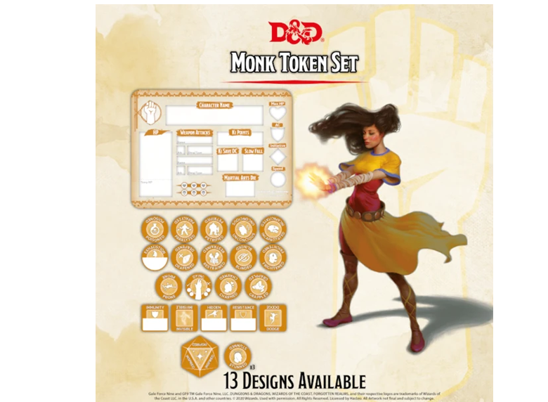 D&D RPG: Token Set - Monk 