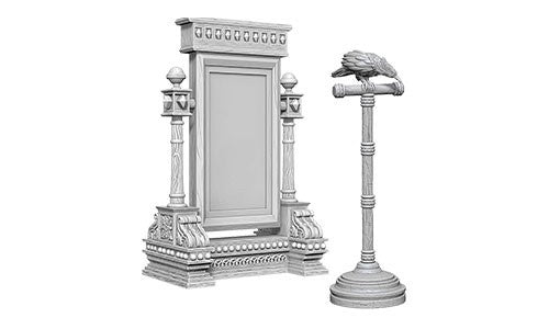 WizKidz Minis: Deep Cuts Unpainted - Mirror & Bird on Stand 