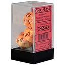 Dice: Chessex - Festive - Poly Set (x7) - Sunburst/Red