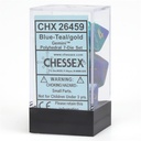 Dice: Chessex - Gemini - Poly Set (x7) - Blue-Teal/Gold