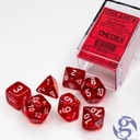 Dice: Chessex - Translucent - Poly Set (x7) - Red/White