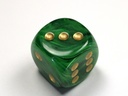 Dice: Chessex - Vortex - 30mm D6 - Green/Gold