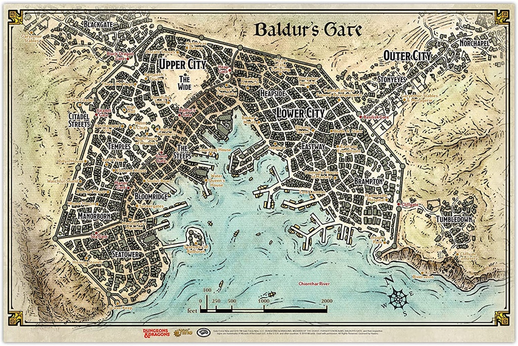 D&D RPG: Baldur's Gate - Map